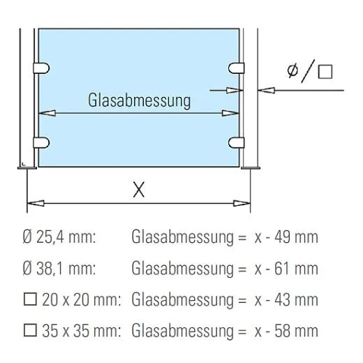 Hustenschutz Pfosten 20x20 - 20-13320 mitte - Edelstahl matt Design