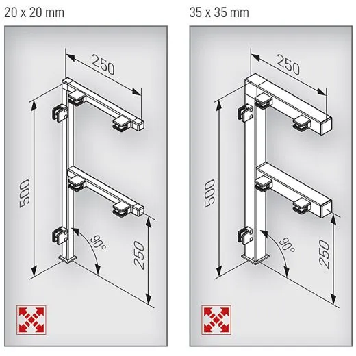 Hustenschutz Pfosten 20x20 - 20-13320 rechts - Edelstahl matt Design