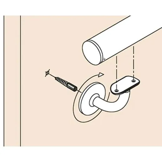Messing Design Handlaufsttze Rohr 38,1 mm Blindmontage