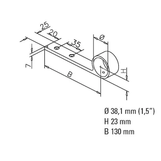 Messing Design Handlauftrger fr Rohr 38,1 mm