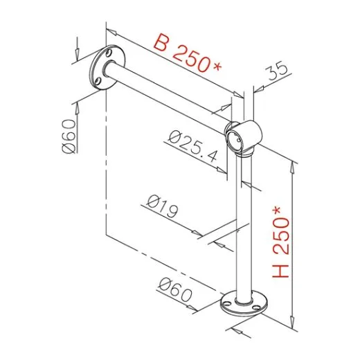 Anthrazit Design 20-2120 Fulaufsttze Rohr 25,4 mm