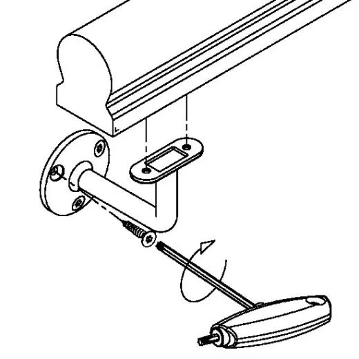 Messing Design Handlaufhalter glatt & Rohr Schraubmontage