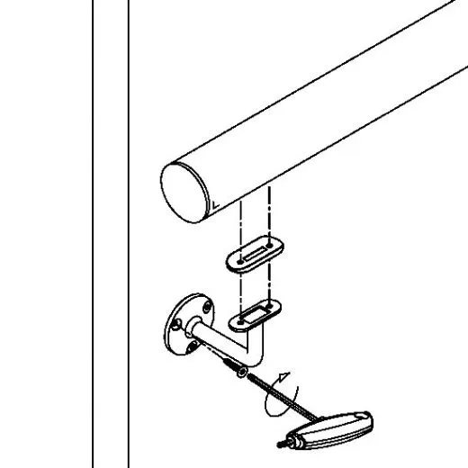 Messing Design Handlaufhalter glatt & Rohr Schraubmontage