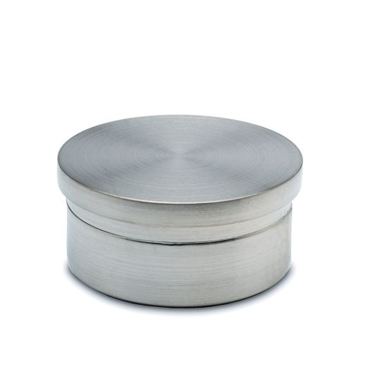 Edelstahl Endkappe Flach M8 - Für Rohr 42,4mm AISI 304 Satiniert