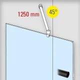 Anthrazit Design - �19mm - 1.250mm - Duschwand-Stabilisationsset 45�