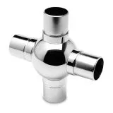 Chrom Design Rohr 38,1 mm Kugelrohrverbinder Kreuz