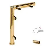 Hustenschutz Pfosten 20-130-38 links - Rohr � 38.1 mm - Messing matt Optik