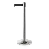 Abgrenzungsst�nder poliert - ECO-J Gurtband SCHWARZ 3m