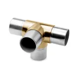 Messing matt Design Rohrverbinder 4x90 fr Rohr 25,4 mm