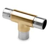 Messing matt Design Rohrverbinder T f�r Rohr 25,4 mm