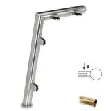 Hustenschutz Pfosten 20-120-25 rechts - Rohr  25.4 mm - Messing matt Optik