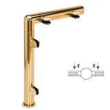 Hustenschutz Pfosten 20-130-25 mitte - Rohr  25.4 mm - Messing Design