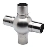 Edelstahl Design Rohr 25,4 mm Kugelrohrverbinder Kreuz