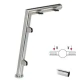 Hustenschutz Pfosten 20-120-25 mitte - Rohr  25.4 mm - Chrom Design