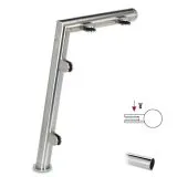 Hustenschutz Pfosten 20-120-38 rechts - Rohr � 38.1 mm - Chrom Design