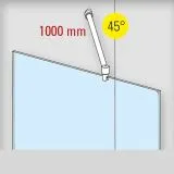 Edelstahl Design - �19mm - 1.000mm - Duschwand-Stabilisationsset 45�
