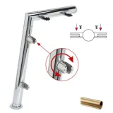 Hustenschutz Pfosten 20-121-25 mitte - Rohr  25.4 mm - Messing matt Optik