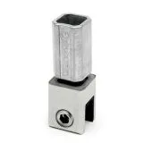 Edelstahl Design Vierkant 20x20 mm Glas-Rohrhalter gerade