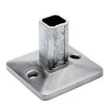 Edelstahl Vierkant Boden- und Wandflansch f�r Rohr 20x20 mm