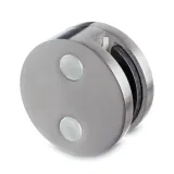 Edelstahl matt Design Glasklemme 44 - Rohr 38,1 mm - Glas 8-12.76mm