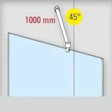 Chrom Design - �19mm - 1.000mm - Duschwand-Stabilisationsset 45�