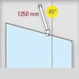 Chrom Design - 19mm - 1.250mm - Duschwand-Stabilisationsset 45