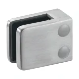 Edelstahl matt Design Glasklemme 42 - Flachmontage - Glas 6-12.76mm