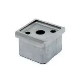 Edelstahl Vierkant 35x35 mm Rohradapter flach