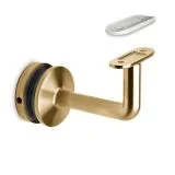 Messing matt Design Handlaufhalter glatt & Rohr Glasmontage