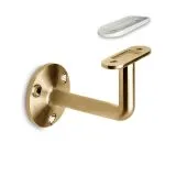 Messing matt Design Handlaufhalter glatt & Rohr Schraubmontage