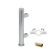 Hustenschutz Pfosten 20-150-38 mitte - Rohr  38.1 mm - Messing matt Optik