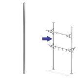 Alu-Vierkantrohr 40x40 - S�ulenmontage - Wurst- & Fleischgeh�nge - 6m