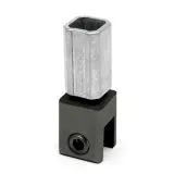 Anthrazit Design Vierkant 20x20 mm Glas-Rohrhalter 180�