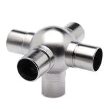 Edelstahl Design Rohr 38,1 mm Kugelrohrverbinder Kreuz+90