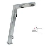 Hustenschutz Pfosten 20-122-20 rechts - Rohr 20x20 mm - Edelstahl Design
