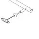 Messing matt Design Abstandshalter flach f�r Rohr 38,1 mm