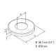 Edelstahl Design Rohr 38,1 mm Abdeckkappe Flansch
