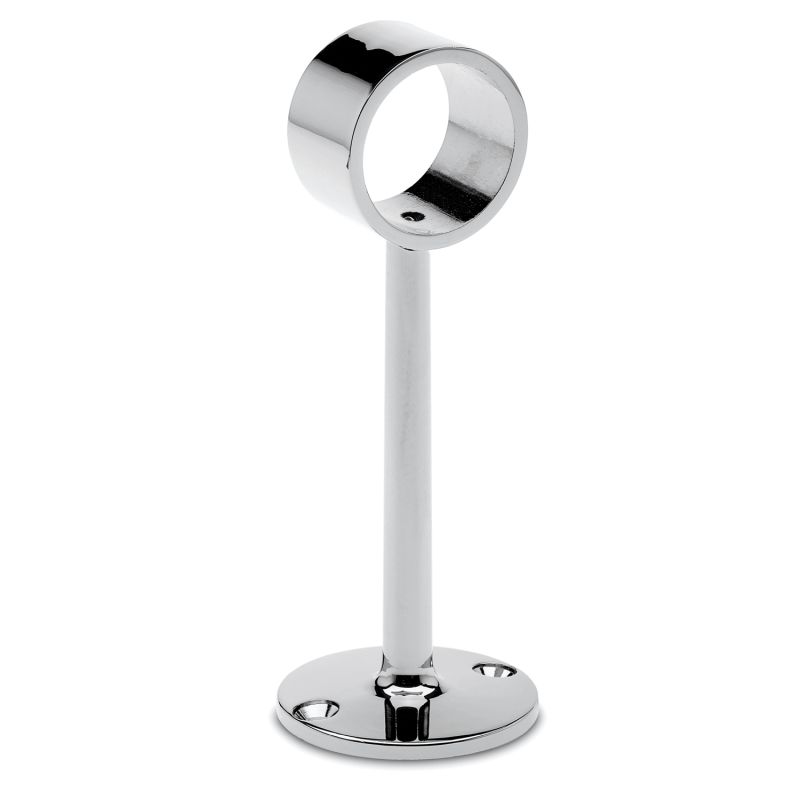 Chrom Rohrhalter lang für Chromrohr 38,1 mm