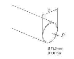 Messing matt Design Rohr 19.0mm - Zuschnitt nach Wunsch