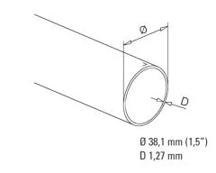 Messing matt Design Rohr 38.1mm - Zuschnitt nach Wunsch
