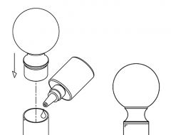 Messing Design Rohr 38,1 mm Zier-Endkugel