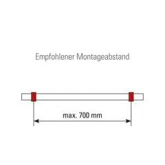 Messing Design Rohrsttze variabel fr Rohr 38,1 mm