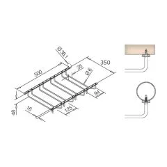 Anthrazit Design Glserhalter 4-fach - 350 mm