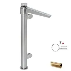 Hustenschutz Pfosten 20-111-38 links - Rohr  38.1 mm - Messing matt Optik