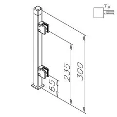Hustenschutz Pfosten Anthrazit schwarz 20x20 - 20-162120 - links