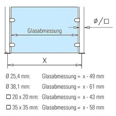 Hustenschutz Pfosten Anthrazit schwarz 20x20 - 20-162120 - links