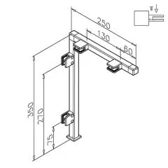 Hustenschutz Pfosten Anthrazit schwarz 20x20 - 20-132120 - links