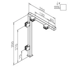 Hustenschutz Pfosten Anthrazit schwarz 20x20 - 20-132320 - rechts
