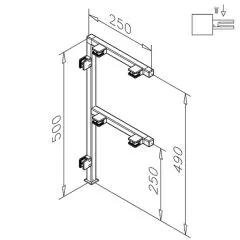 Hustenschutz Pfosten Anthrazit schwarz 20x20 - 20-133120 - links