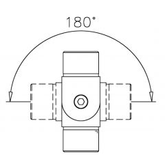 Messing matt Design Rohrverbinder variabel fr Rohr 25.4 mm